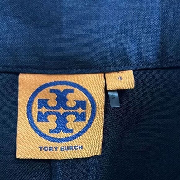 TORY BURCH CUFF FLARE LEG BLACK DRESS PANTS SIZE 4 - Picture 7 of 9